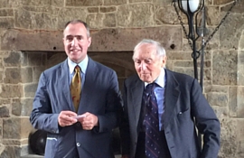 Broughton Castle owner Martin Fiennes and his father Lord Saye and Sele