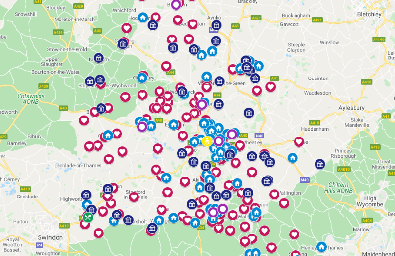 Map form Oxfordshire All In website