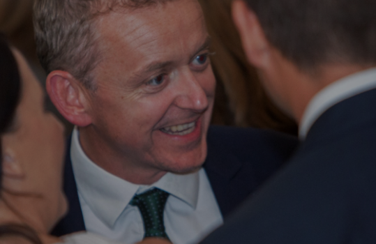 Business people talking and laughing