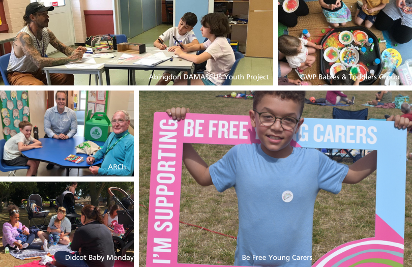 Montage of photos of some of the charities Didcot Powerhouse fund has supported