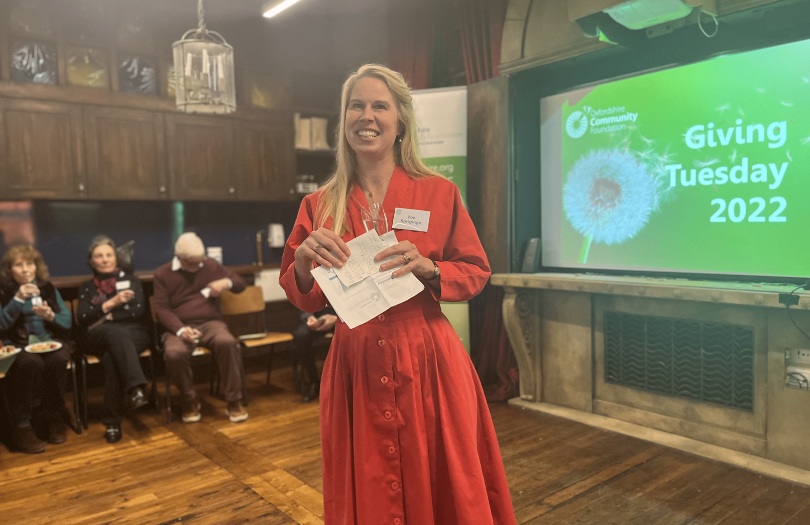 Zoe at Giving Tuesday 2022 810×525 OCF CEO Zoe Sprigings addresses guests at Giving Tuesday