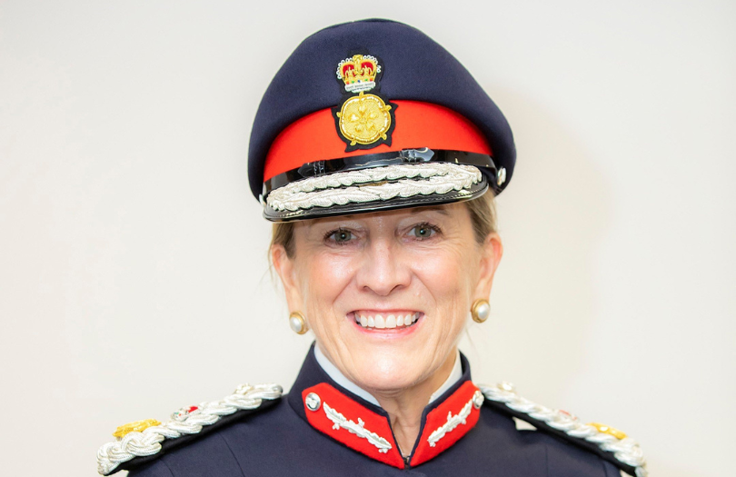 Marjorie Glasgow, wearing the uniform of the Lord Lieutenant