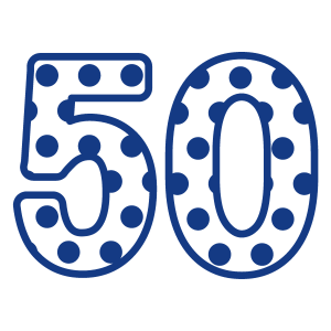 A 50 with dots on it