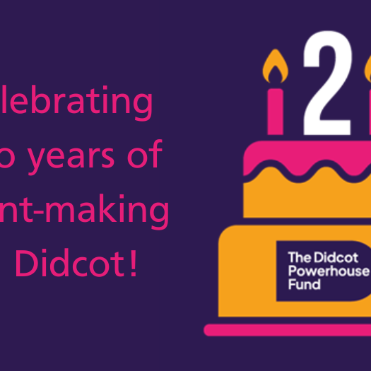 Didcot Powerhouse 2 years news header 810×525 Birthday cake with two candles on the top
