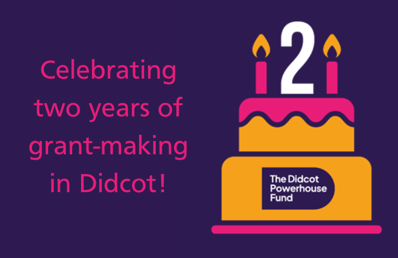 Didcot Powerhouse 2 years news header 810×525 Birthday cake with two candles on the top