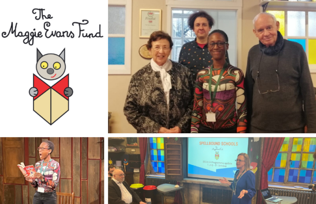 Collage of images of the Evans family, Patience Agbabi and Isy Mead at The Story Museum