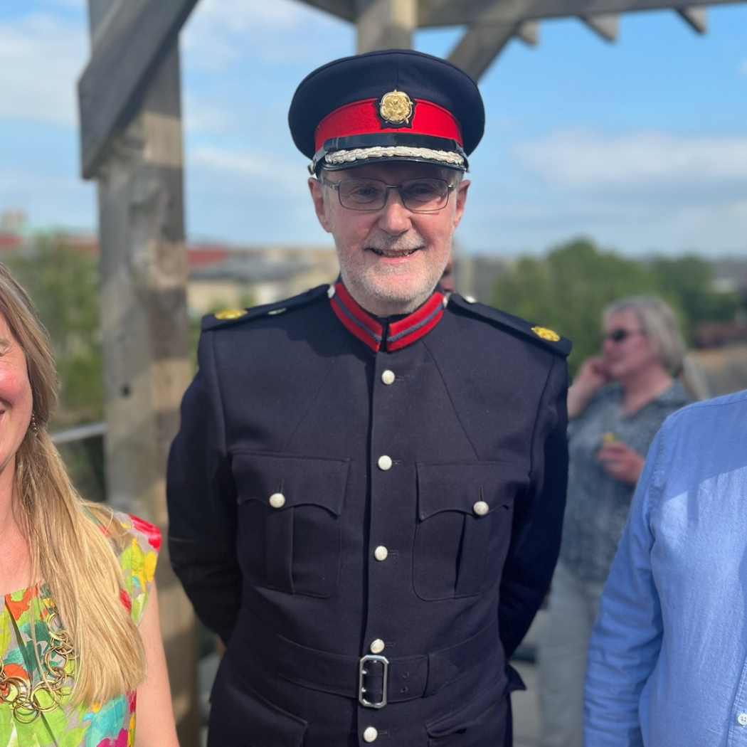 Zoe Sprigings, Chief Executive of Oxfordshire Community Foundation, The Vice Lord-Lieutenant and Ian Busby, Chair of Trustees at OCF
