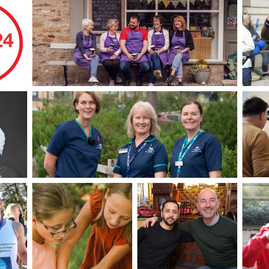 Raise 24 charities with logo Collage of images from the grantee charities with Raise 24 logo