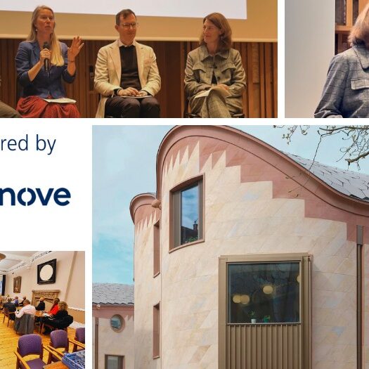 Collage of images from the event, including the panel session, workshop, Beth speaking and outside view of the Gradel, plus the Cazenove logo